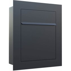 Indbygnings postkasse BARI "Exclusive" - Med 6 stift ls - SORT lakering