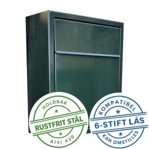 BASE Exclusive postkasse - RacingGreen - Dansk 6 Stift ls