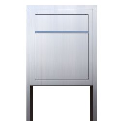 Rustfrit Stl BASE postkasse med stander - med rustfrit indkast