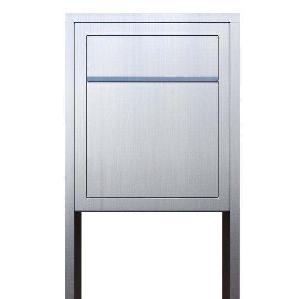 Rustfrit Stl BASE postkasse med stander - med rustfrit indkast