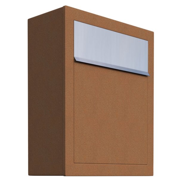 Rust BASE postkasse - med rustfrit indkast - klassisk design