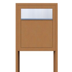 Rust BASE postkasse med stander - med rustfrit indkast