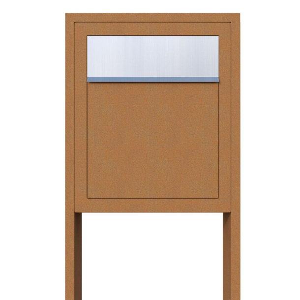 Rust BASE postkasse med stander - med rustfrit indkast