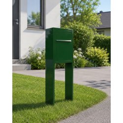 Base Exclusive postkasse med Stander - RacingGreen - med 6 stift l�s