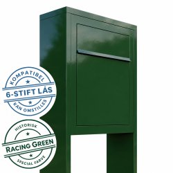 Base Exclusive postkasse med Stander - RacingGreen - med 6 stift l�s
