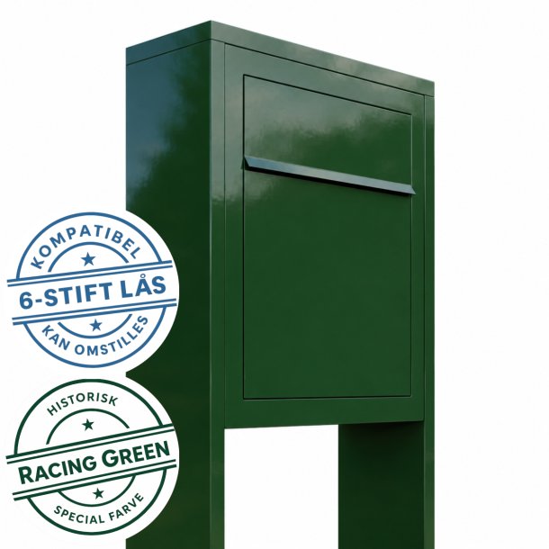 Base Exclusive postkasse med Stander - RacingGreen - med 6 stift l�s