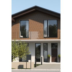 Sort Base Exclusive postkasse m. stander - 6-stift ls - Rustfrit Stl Indkast - + SORT Stickesark