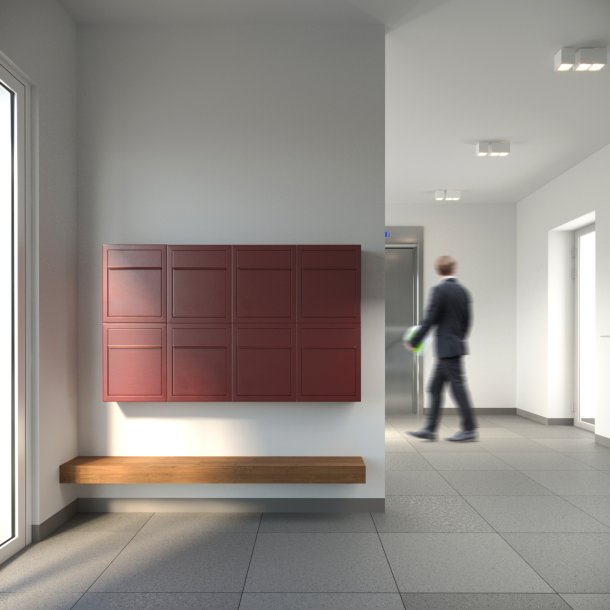 BASE Exclusive postkasse - med Dansk 6-stifts ls - Rustfrit Stl Indkast - Inkl. SORT Stickersark