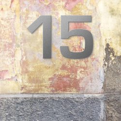 Husnumre Rustfritstl 24 cm - 0 1 2 3 4 5 6 7 8 9 A B C D