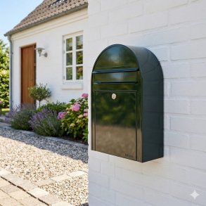 SORT GR�N BobiClassic-S postkasse - RAL 6064 - med Dansk 6 stift l�s