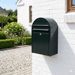 Bobi Classic Sort Gr�n postkasse, med lille sikkerheds l�s