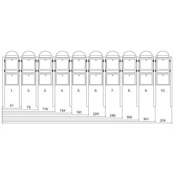 Postkasseanlg med stander - 2 enheder - BobiDuo SORT STRUKTUR