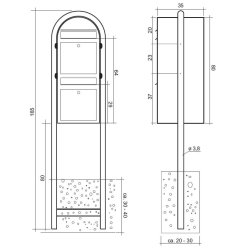 Postkasseanlg 2 familier - BobiDuo HVID