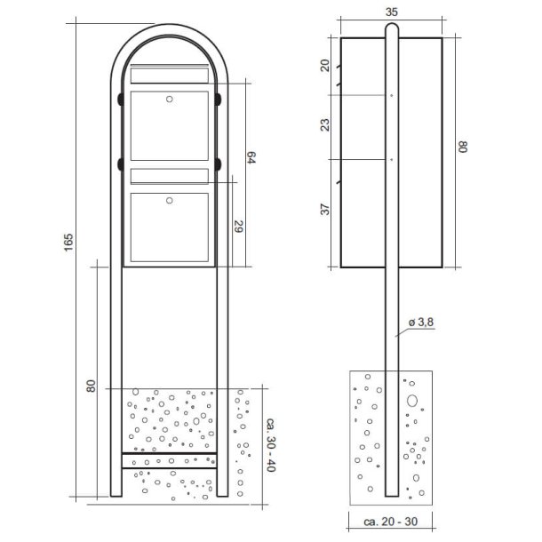 Postkasseanlg 2 familier - BobiDuo HVID