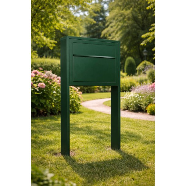 Racing Green ELEGANCE EXCLUSIVE postkasse med stander - med dansk 6-stifts l�s  - klassisk design