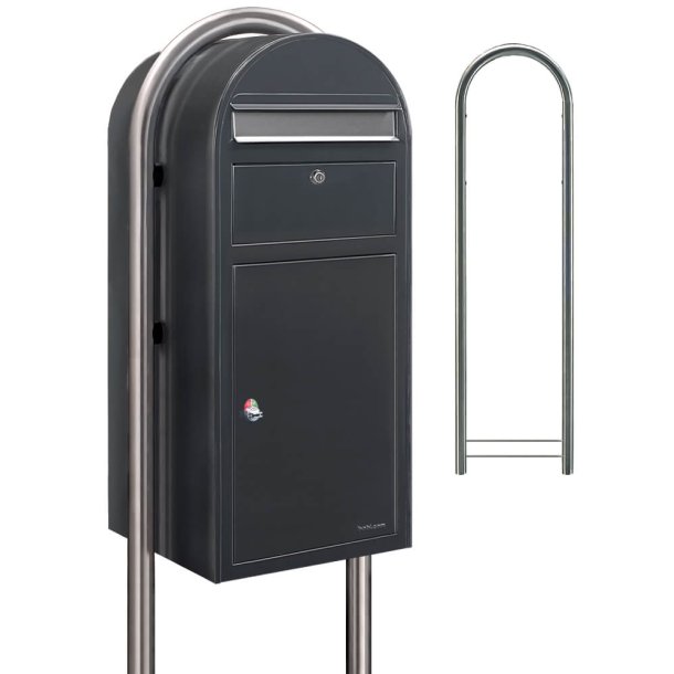 BobiCargo Pakkepostkasse - GR med Rustfritstl brevindkast