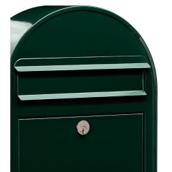 Klassisk postkasse BobiClassic sort-gr�n - RAL6064 med 6 stift l�s.
