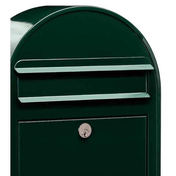 Klassisk postkasse BobiClassic sort-gr�n - RAL6064 med 6 stift l�s.