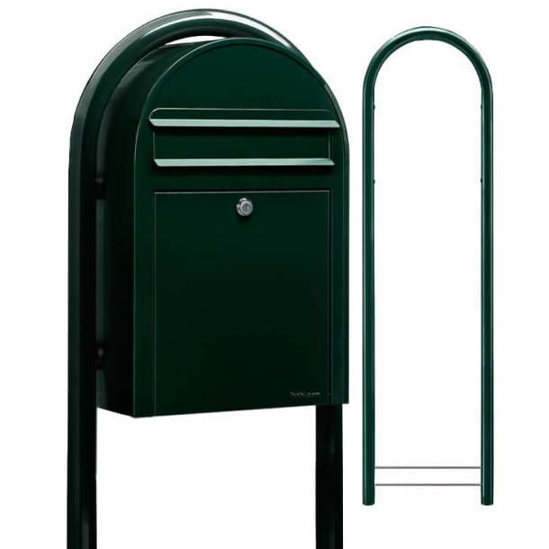 Gammeldags postkasse BobiClassic sort-grn - RAL6064