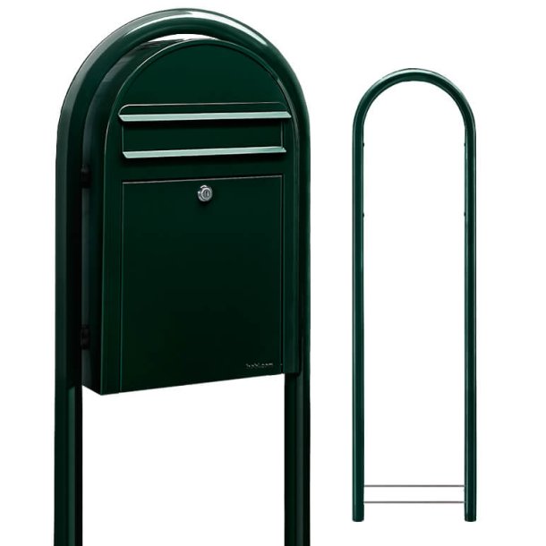 BobiClassic-S SORT GRN postkasse, smal model