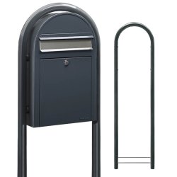 BobiClassic-S GR postkasse - brevindkast i RUSTFRITSTL - smal model