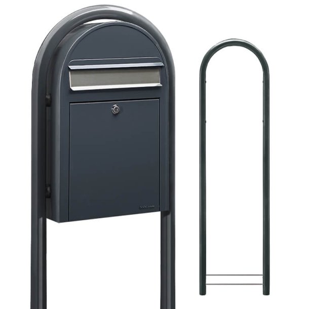 BobiClassic-S GR postkasse - brevindkast i RUSTFRITSTL - smal model