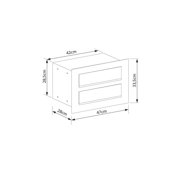 COMO Indbygningspostkasse til 2 - Antracit