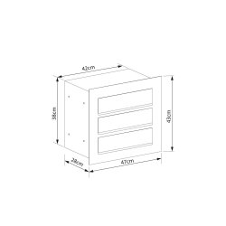 COMO Indbygningspostkasse til 3 - Rustfrit Stl