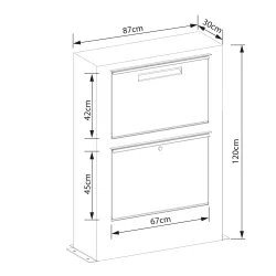 Kmpe Pakkepostkasse  CORA HVID - 2 sortering - KUN 2 stk. AFHENTNING PRIS.