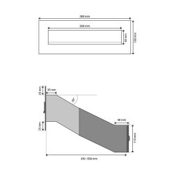 Small Sort Indbygnings postkasse - Justerbar Dybde