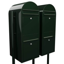 Postkasseanlg med stander - 4 enheder - BobiDuo Sort Grn
