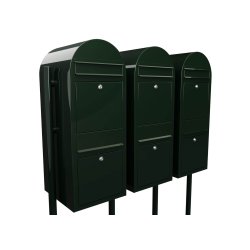 Postkasseanlg med stander - 6 enheder - BobiDuo Sort Grn