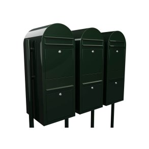 Postkasseanlg med stander - 6 enheder - BobiDuo Sort Grn