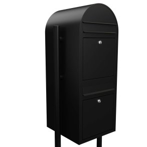 Postkasseanlg med stander - 2 enheder - BobiDuo SORT STRUKTUR