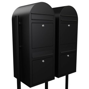 Postkasseanlg med stander - 4 enheder - BobiDuo SORT STRUKTUR