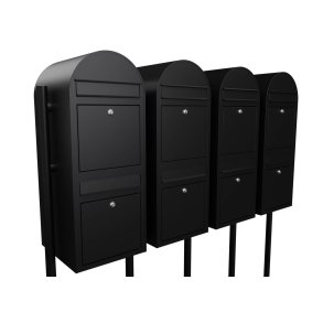 Postkasseanlg med stander - 8 enheder - BobiDuo SORT STRUKTUR