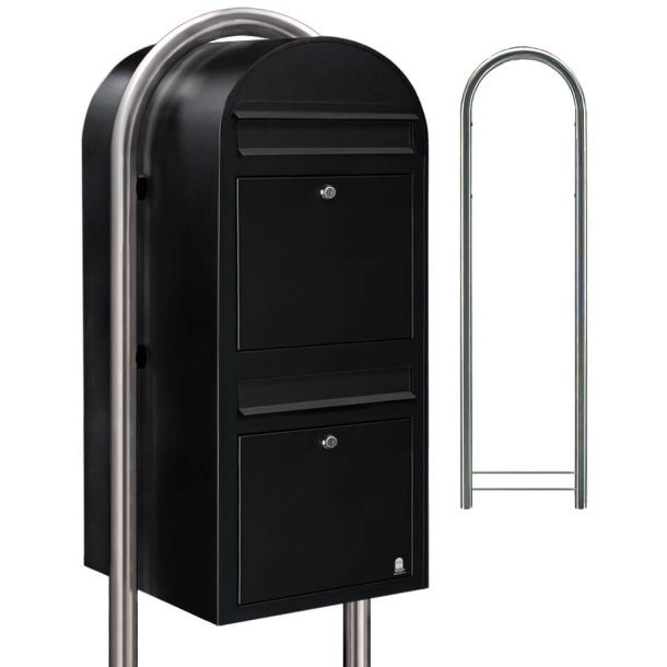 Postkasseanlg 2 familier - BobiDuo SORT STRUKTUR