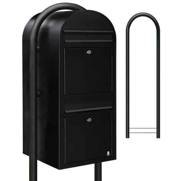 Postkasseanlg 2 familier - BobiDuo SORT STRUKTUR