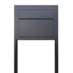 Antracit postkasse med stander - med skjult ls - klassisk design - Elegance