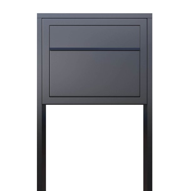 Antracit postkasse med stander - med skjult ls - klassisk design - Elegance