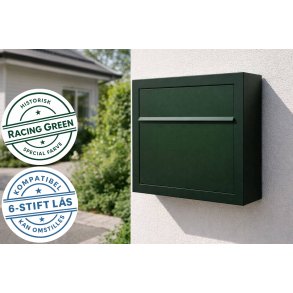 ELEGANCE EXCLUSIVE postkasse - Dansk 6 stift l�s - Klassisk RacingGreen lakering