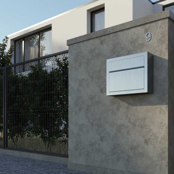 Rustfrit stl postkasse - med skjult ls - klassisk design - Elegance