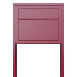 Rd postkasse med stander - med skjult ls - klassisk design - Elegance