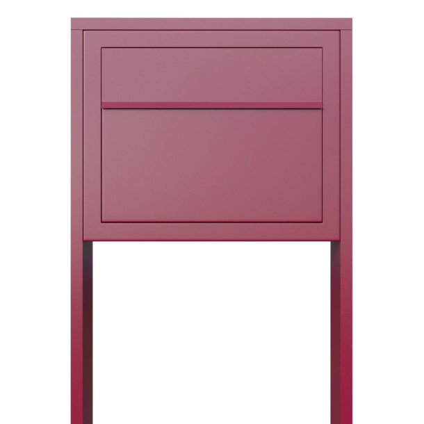 Rd postkasse med stander - med skjult ls - klassisk design - Elegance