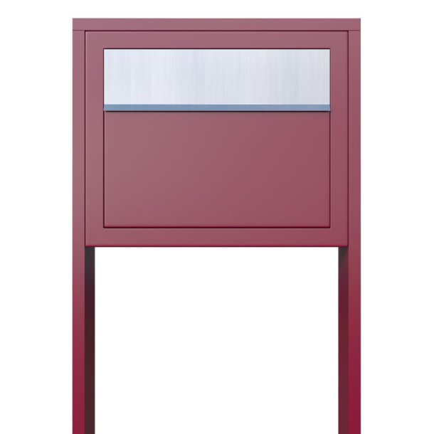 Rd postkasse med stander - med rustfrit stl indkast - klassisk design - Elegance