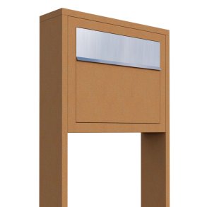 Rust postkasse med stander - med rustfrit stl indkast - klassisk design - Elegance