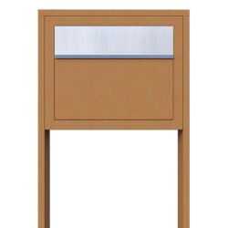 Rust postkasse med stander - med rustfrit stl indkast - klassisk design - Elegance