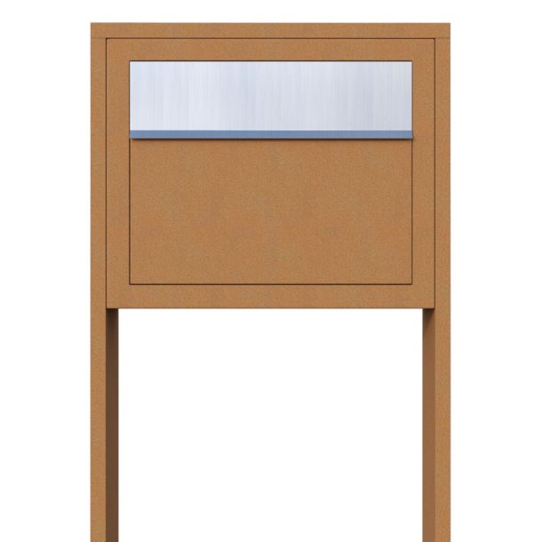 Rust postkasse med stander - med rustfrit stl indkast - klassisk design - Elegance
