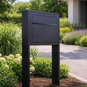 ELEGANCE STANDARD postkasse med stander - Sort med skjult sikkerheds l�s