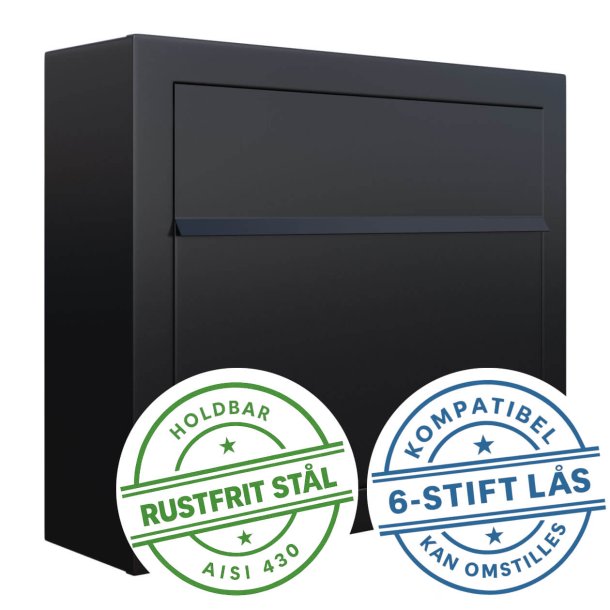 Elegance Exclusive postkasse - med Dansk 6-stifts ls - klassisk design